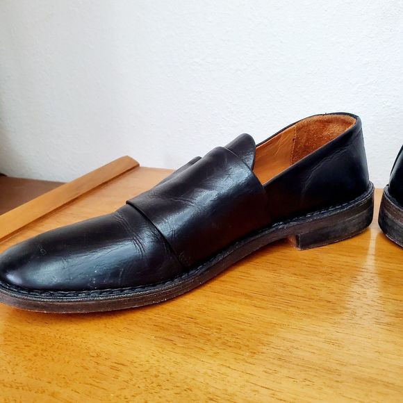 Vince Black Leather Loafer Slip On Driving Shoe Casual Norm COre SZ 9M - Picture 9 of 12